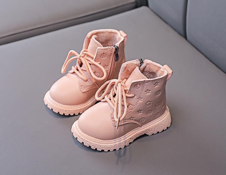 Bota Kid Boots Kid Fashion Boots Autumn Winter Boys British Plush Short Boot Girl Ankle Boots French Boy/ Girls Boots Kid Shoes