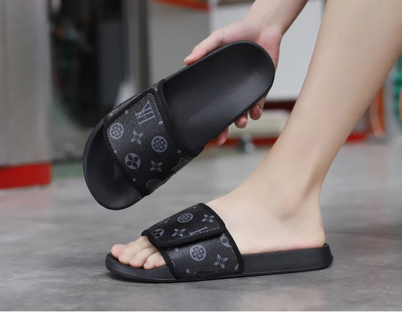 Men's Genuine Leather Sandals Comfortable Man Sandal House Slippers Man Summer Shoes Sale Genuine Mens Slipper Flip Flop Slides