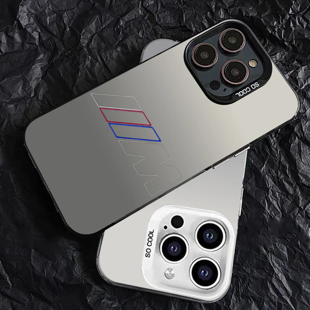 1PC B-BM Phone Case Phone Case IMD Color Silver Shell For IPhone 16 15 14 13 12 11 Pro Max Plus