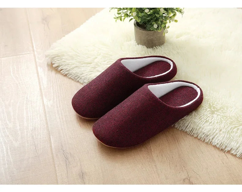 2024 Winter Women Warm Slippers Men Indoor Home Bedroom Flat Slides Couples Casual Plush Non-slip Flip Flops Ladies Soft Sandals