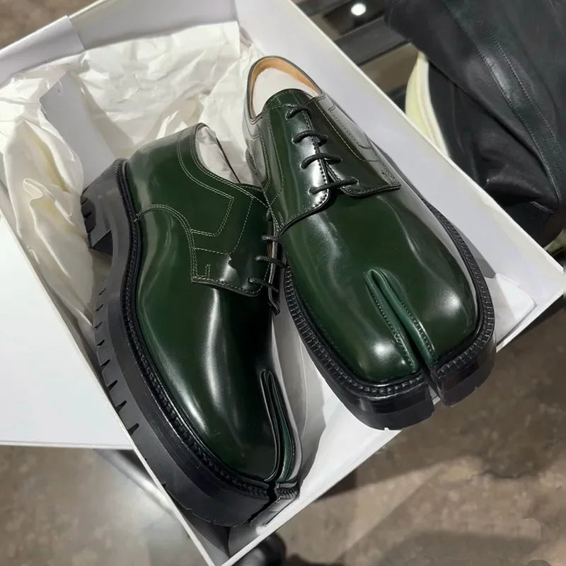 Classic Split Toe Loafers Women Brand Design Fashion Tabi Ninja Lace-up Casual Shoes Chunky Platform Flats Shoes Mujer 2025