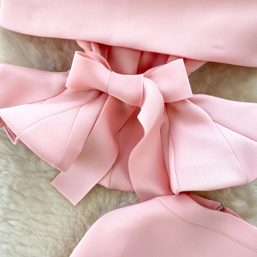 Sexy One-oulder Banded Waist Gown Set with Pleated Skirt Two-Piece Ensemble Courtly Sle Versatile Top f-length A-Line ...