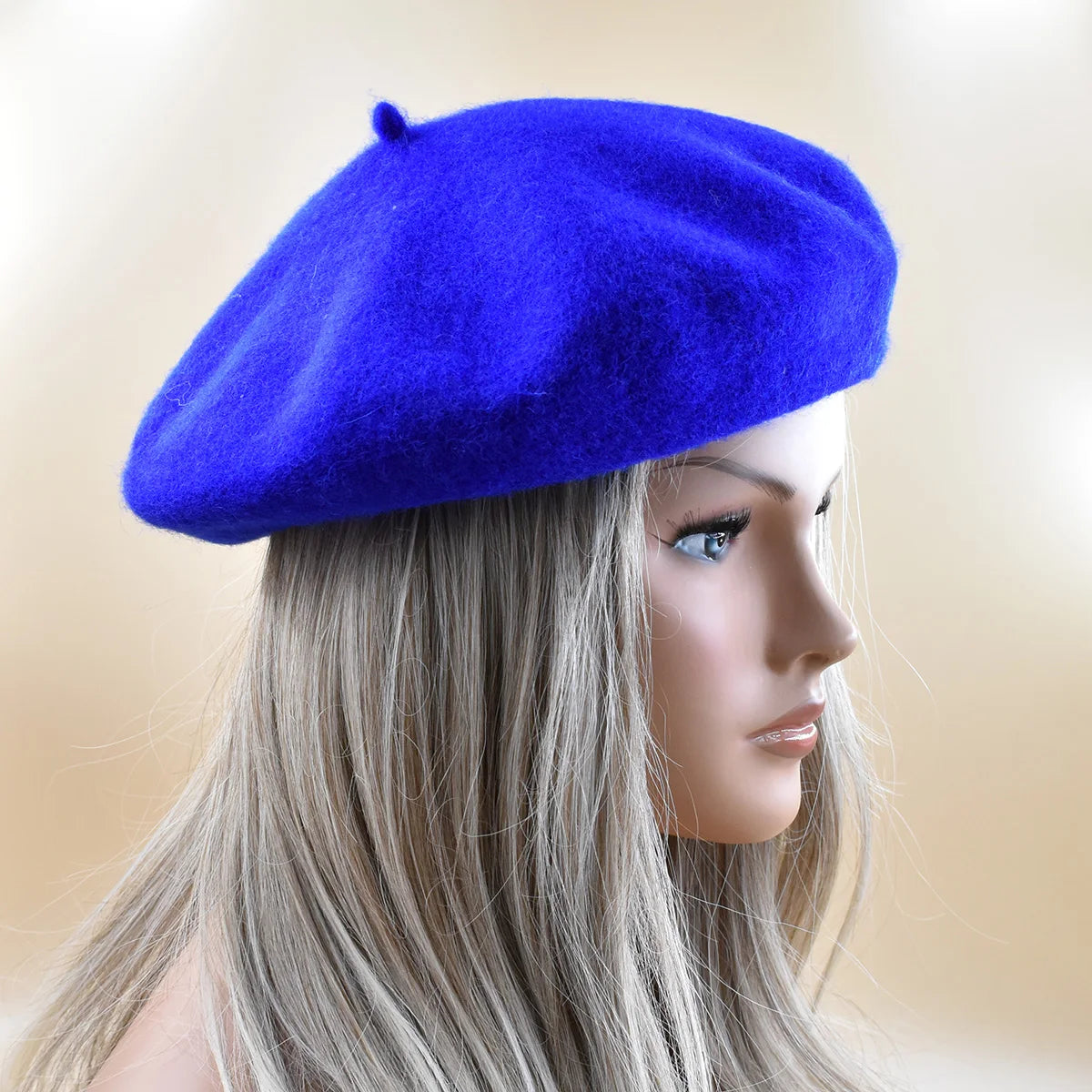 New Women black pink Berets Hat Fashion Solid Color Wool Knitted With Ladies Beanie Beret Hat Warm Autumn and winter Cap