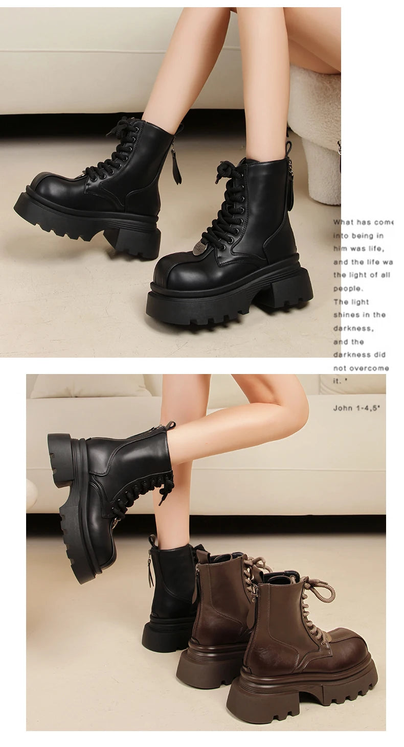 Women Flats Ankle Cool Boots Autumn Designer Platform Shoes 2024 New Brand Fashion Dress Chelsea Boots Walking Zapatillas Female