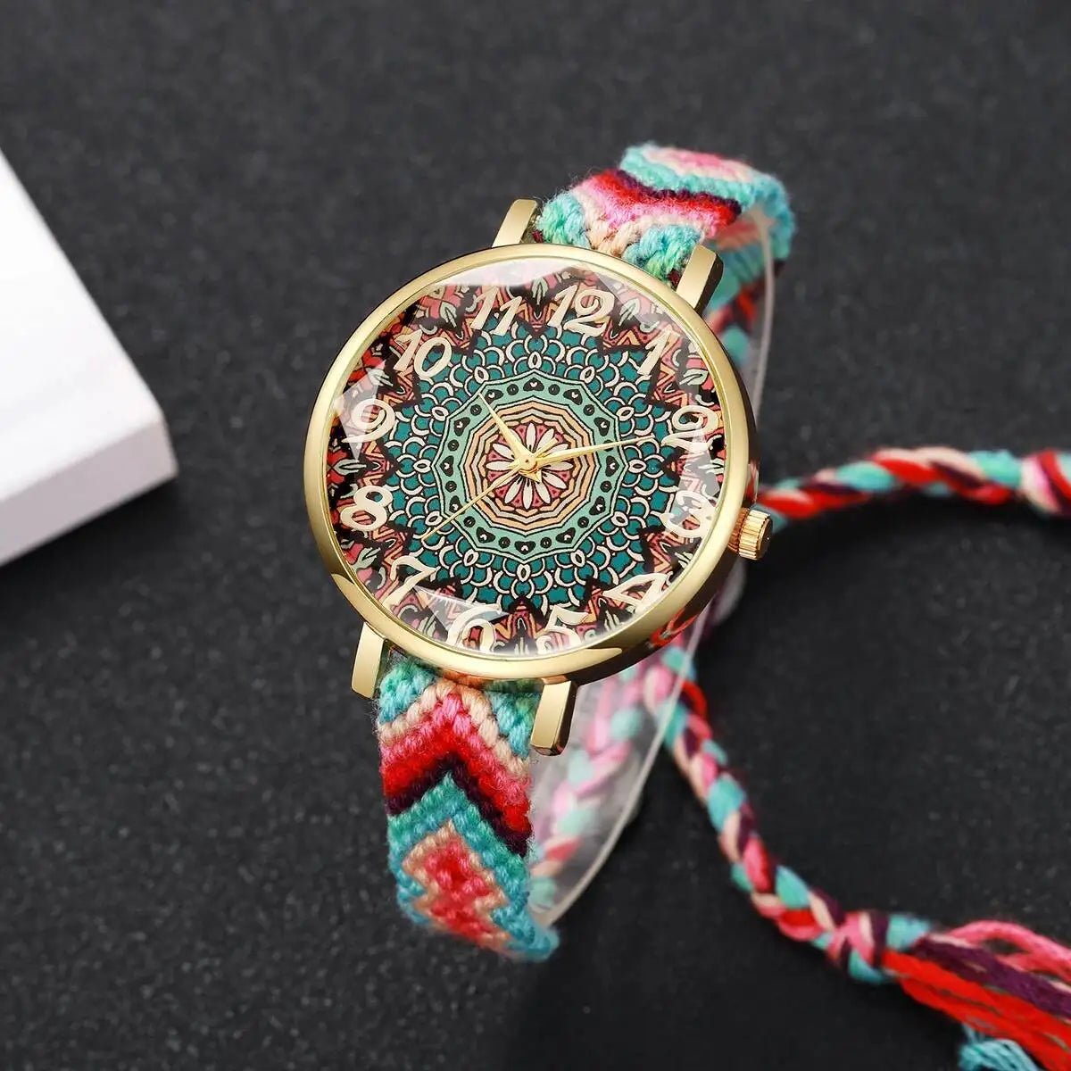 1/6/7PCS Fashion Women Watches Vintage Woven Strap Ladies Quartz Wristwatches Reloj Mujer（Without Box）
