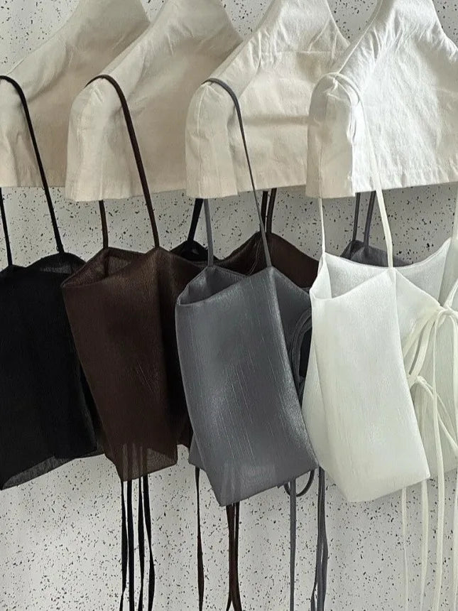 Chic Summer Loose ort Svel Vest Women's Faion Design Collar Tied Casual Versatile Layering Top Chinese Brand