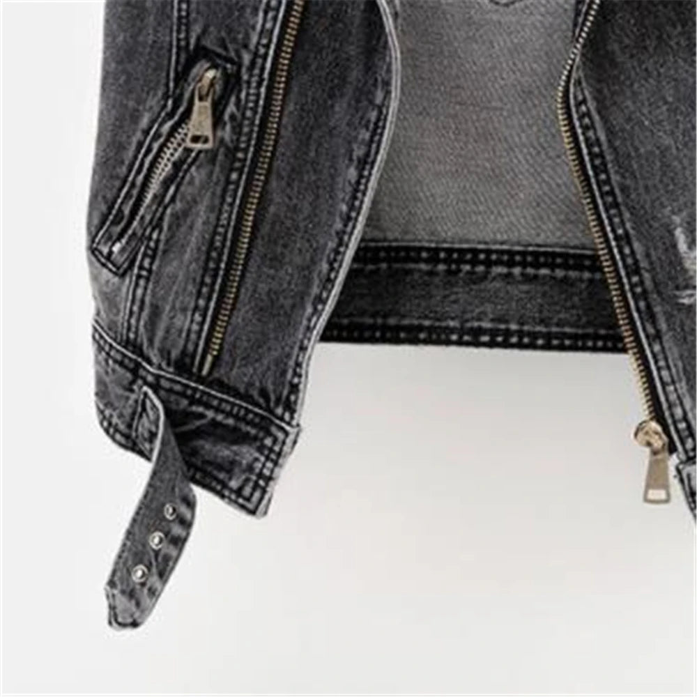 Denim Vest Women Spring Autumn Sleeveless Tops Short Jacket Splicing Outerwear Teens Gray Coat Ripped Loose Casual Waistcoats