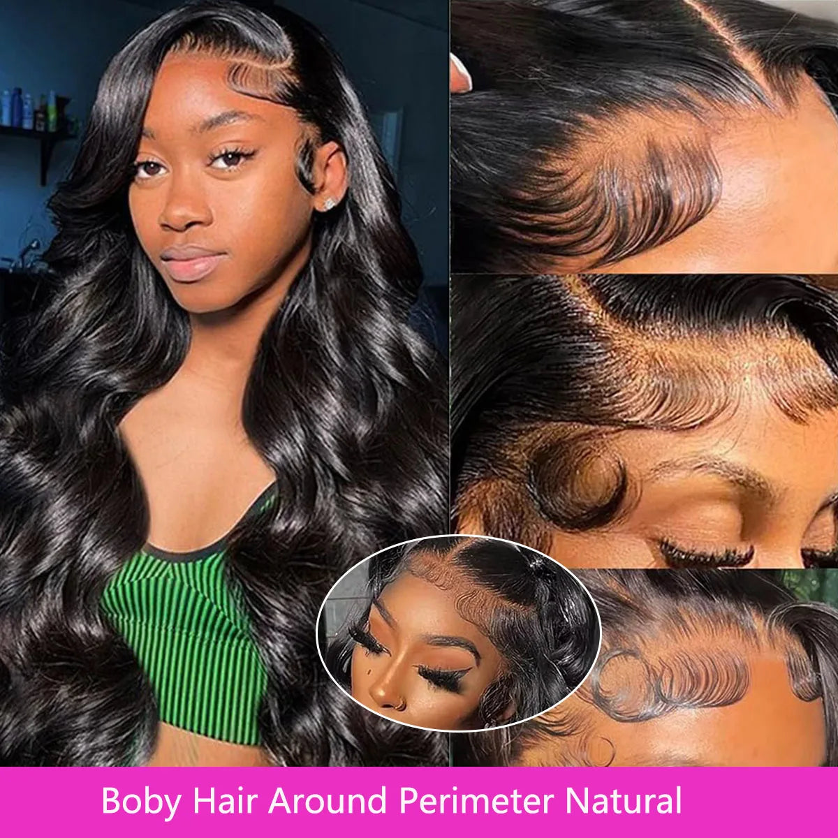 250% Body Wave 13x6 Hd Transparent Lace Front Wigs Human Hair Wig Brazilian 40 Inch Water Wave 13x4 Lace Frontal Wig For Women