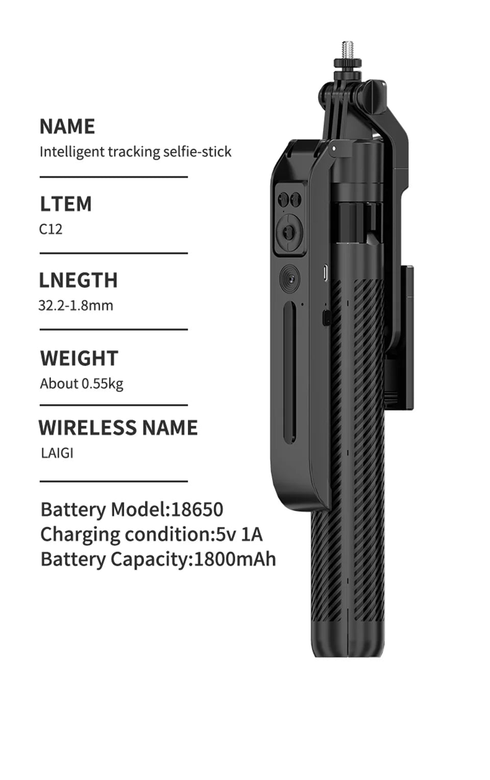 COOL DIER 2025 NEW Gimbal Stabilizer Wireless Selfie Stick Foldable Tripod Holder With Bluetooth Shutter Monopod For IOS Android