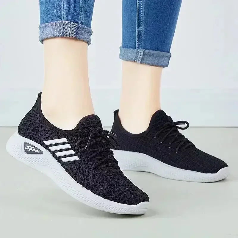 Fashionable Women's Sports Shoes, Thick Breathable Soft Sole Mesh, Lightweight Sneakers Casual Shoes, Comfort, Breathable
