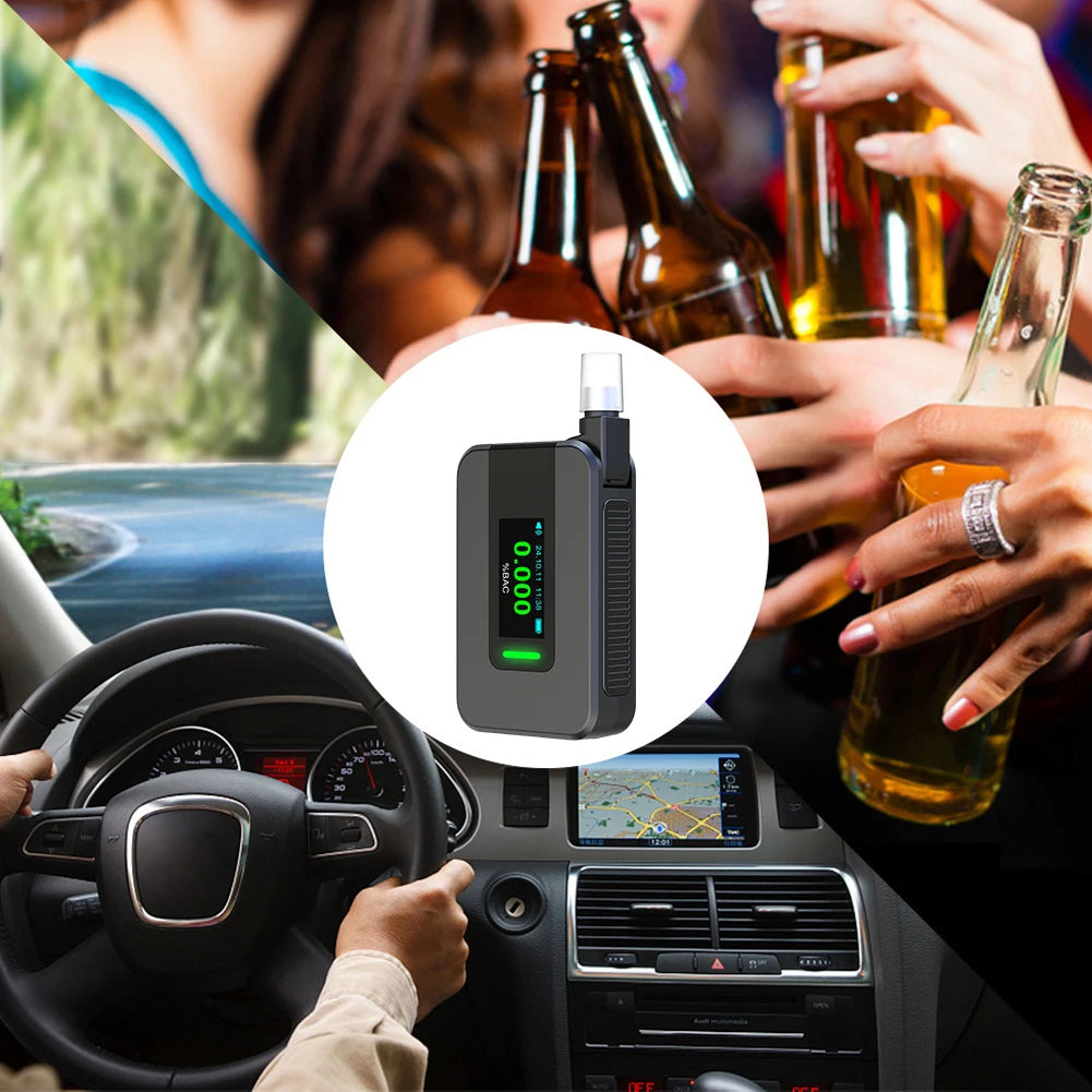 Electrochemical Alcohol Tester High Precision Non-Contacting Electronic Breathalyzer Portable Alcohol Meter for Professional Use