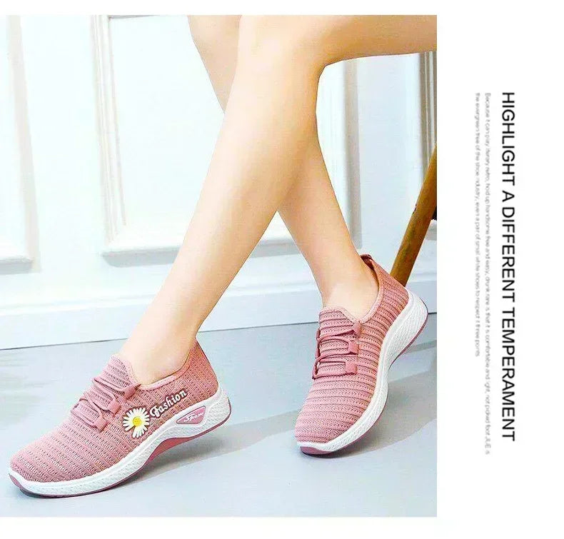 Fashionable Women's Sports Shoes, Thick Breathable Soft Sole Mesh, Lightweight Sneakers Casual Shoes, Comfort, Breathable