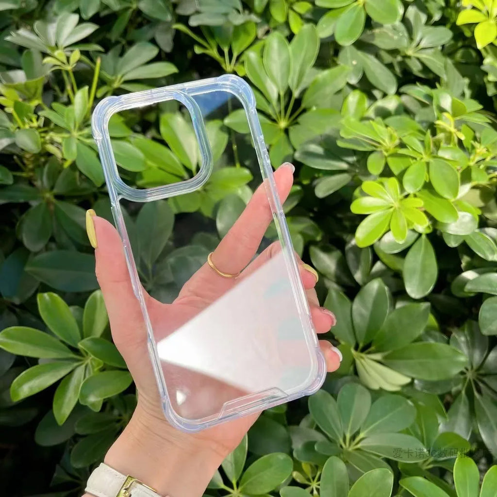 Transparent thicken corner shockproof phone case for iPhone 16 15 14 13 12 11 Pro Max full cover protection armor hard cover