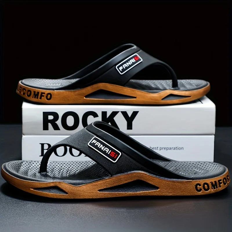 1 Pair  Beach Sandals Shower Shoes Men'S Stylish Lightweight Flip-Flops Comfortable Thong Sandals Camping Casual Attire