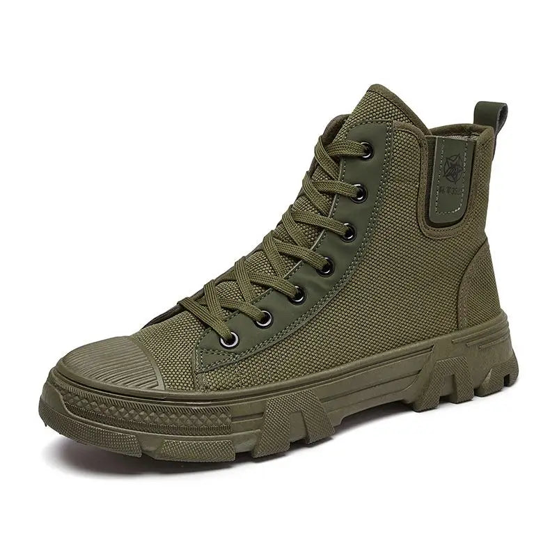 Man Shoes Lace Up Warm Industrial Safety High Cut Boots for Men with Fur Work Winter Footwear Cheap Casual Classic Non Slip Y2k