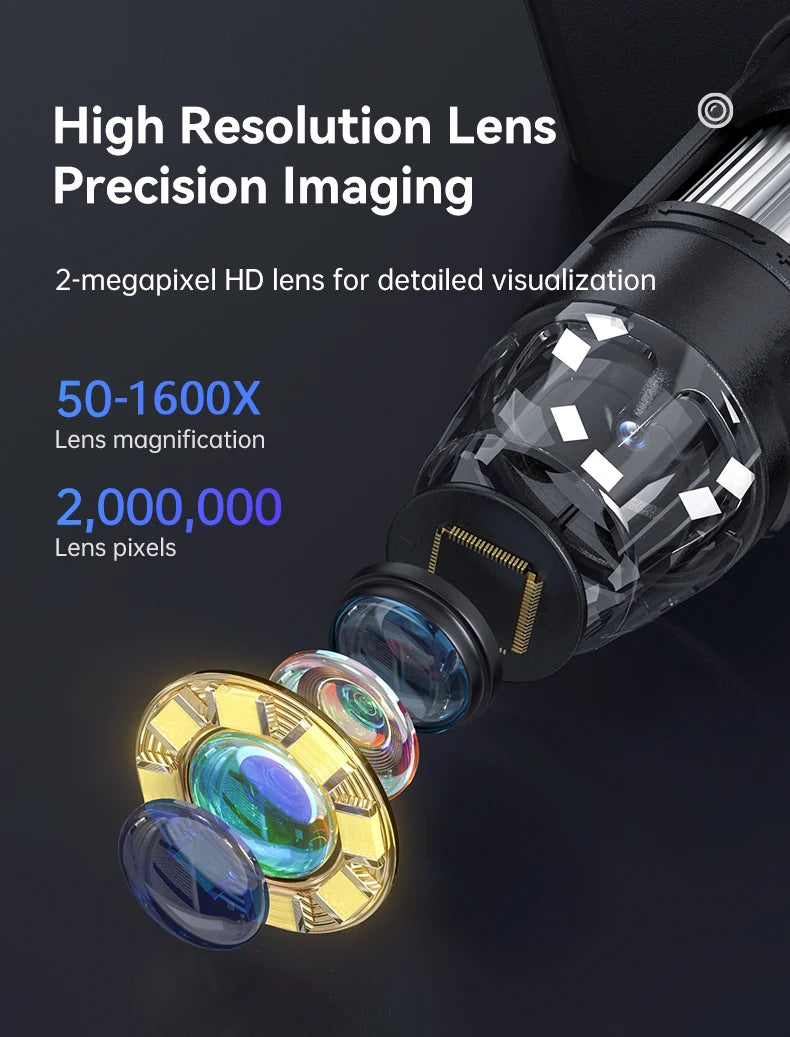 4.3 Inch IPS Digital Microscope 2MP HD Lens 1000X Magnification 8LED Adjust Light Electronic Microscopio Repair Coin Magnifier