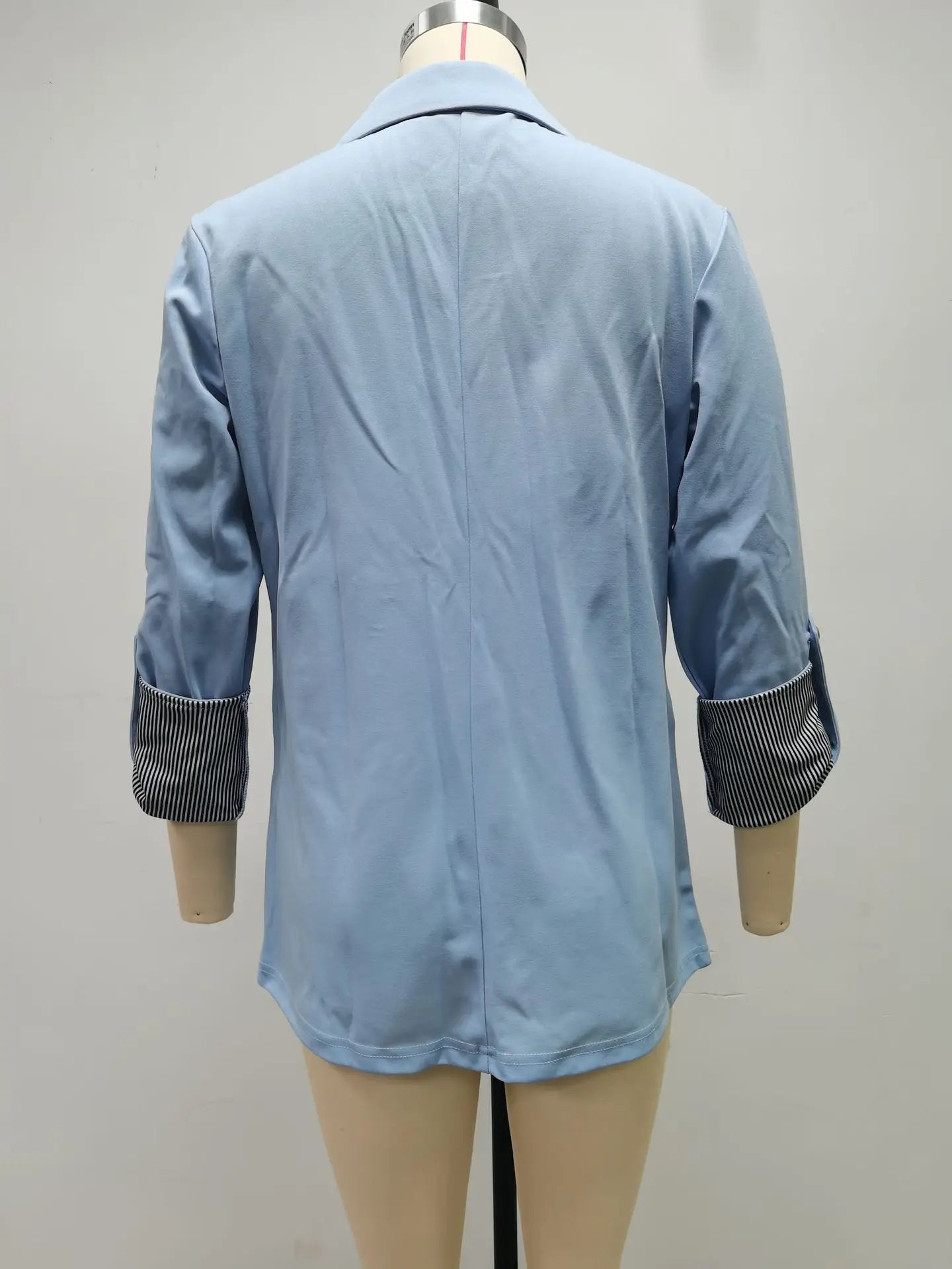 Women Autumn Winter Fashion Splicing Lapel Slim Cardigan Blazer Jacket Long Sleeve Casual