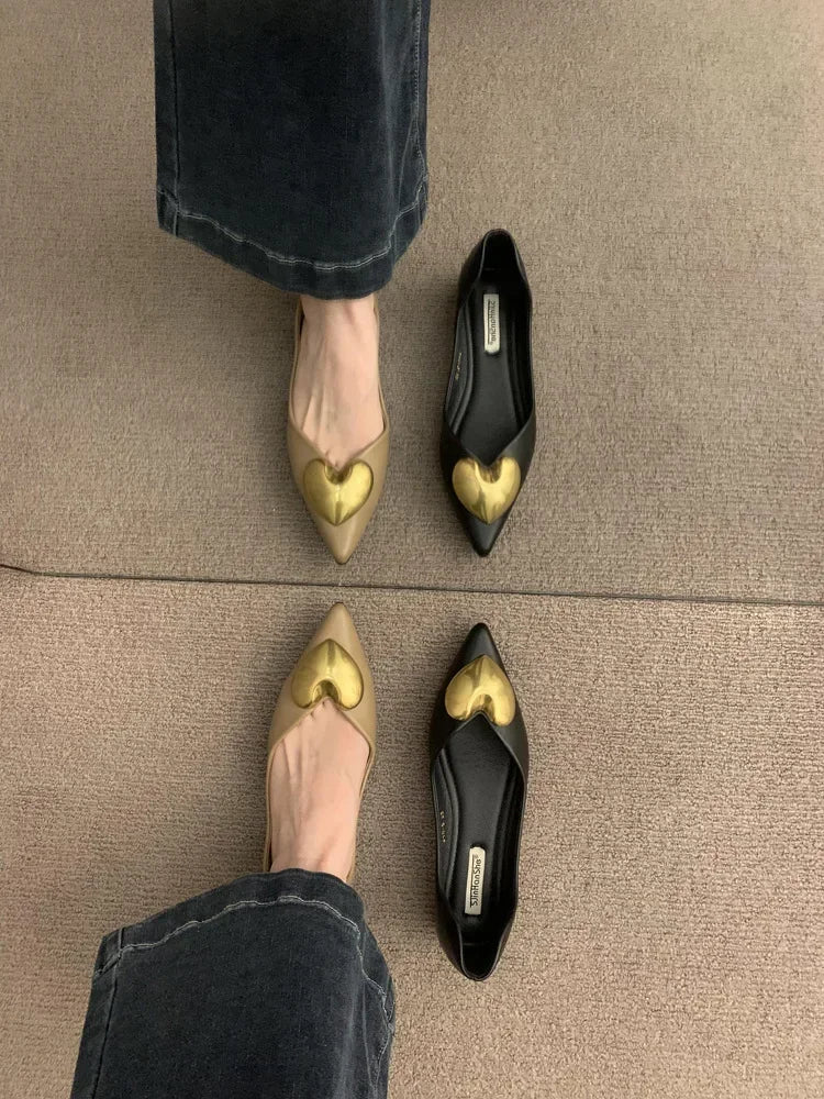 Elegant Black Flat Bottomed Single Shoes For Women New Spring Autumn/Winter French Style Soft Bottomed Comfortable Commuting Sho