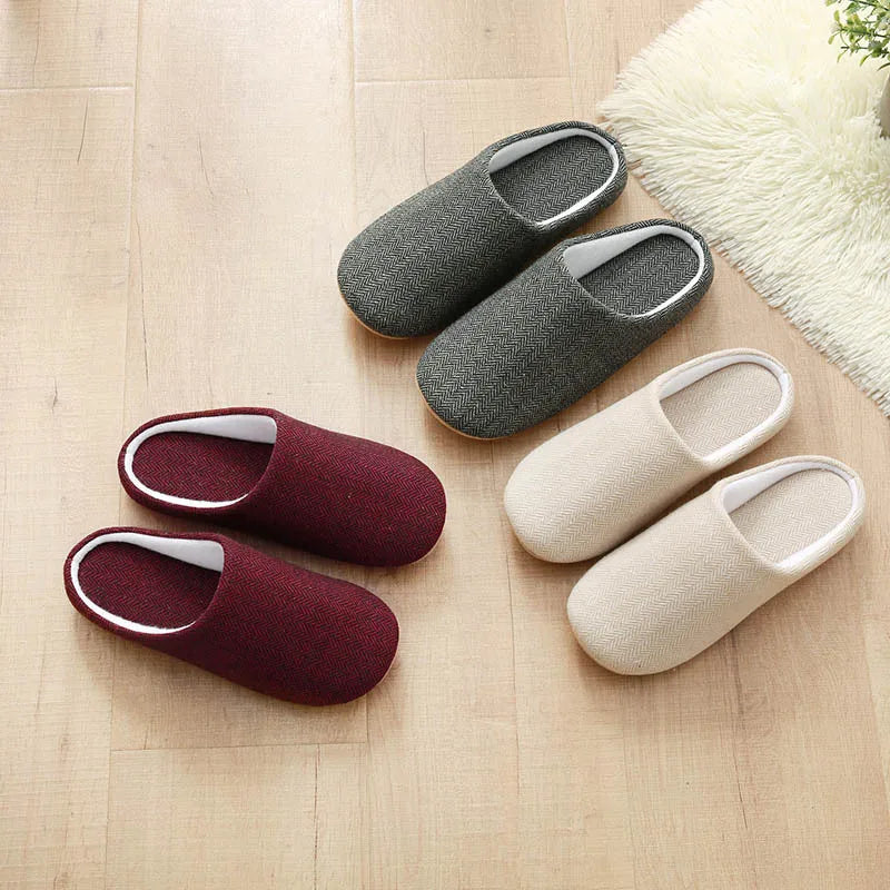 2024 Winter Women Warm Slippers Men Indoor Home Bedroom Flat Slides Couples Casual Plush Non-slip Flip Flops Ladies Soft Sandals
