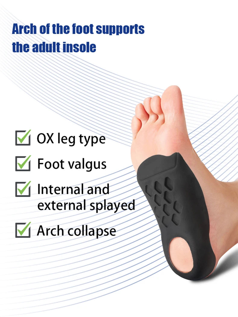 1pair orthopedic insoles Arch collapse flat foot orthopedic insoles Insert arch support insoles Foot care insoles Unisex