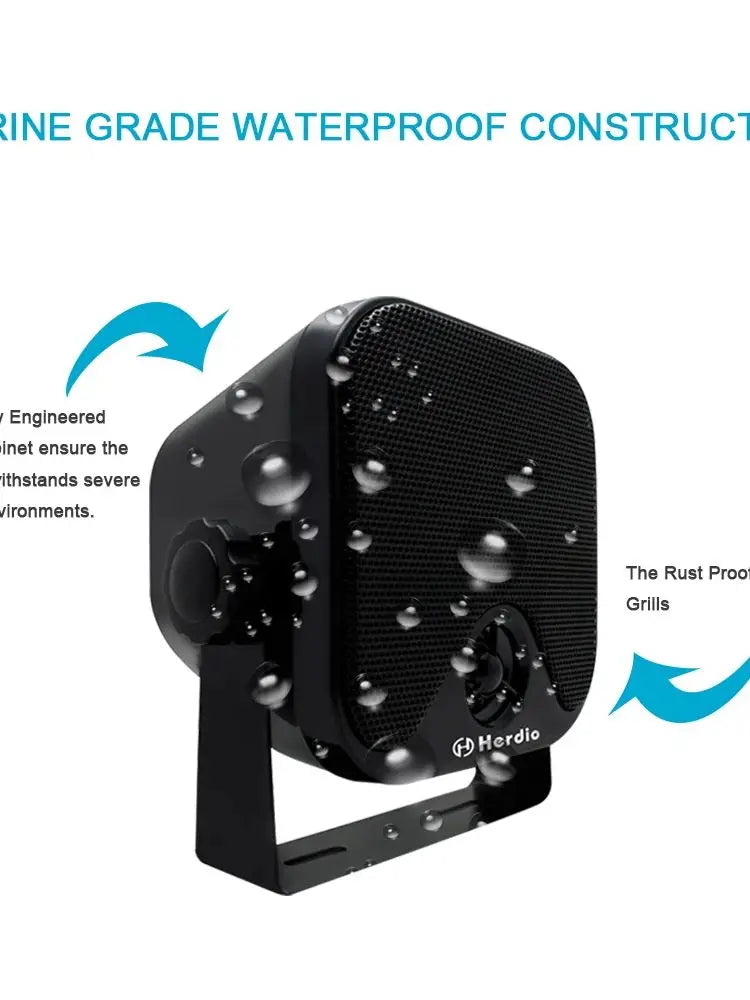 Herdio Waterproof Marine Speakers 100W 4 Inch Motorcycle Audio Speaker Heavy Duty Music Sound System For outdoor ATV UTV