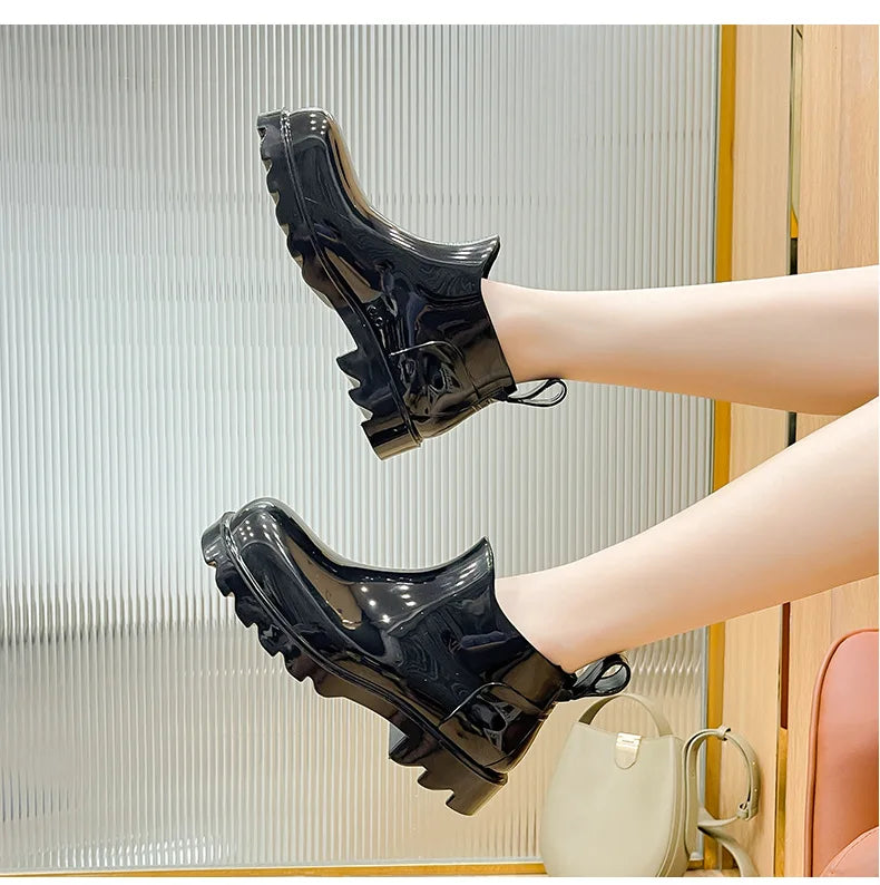 Fashion Women Waterproof Rain Boots Female Ankle Boots For Women Ladies Kitchen Rubber Boots Garden Work Water Shoes Galoshes