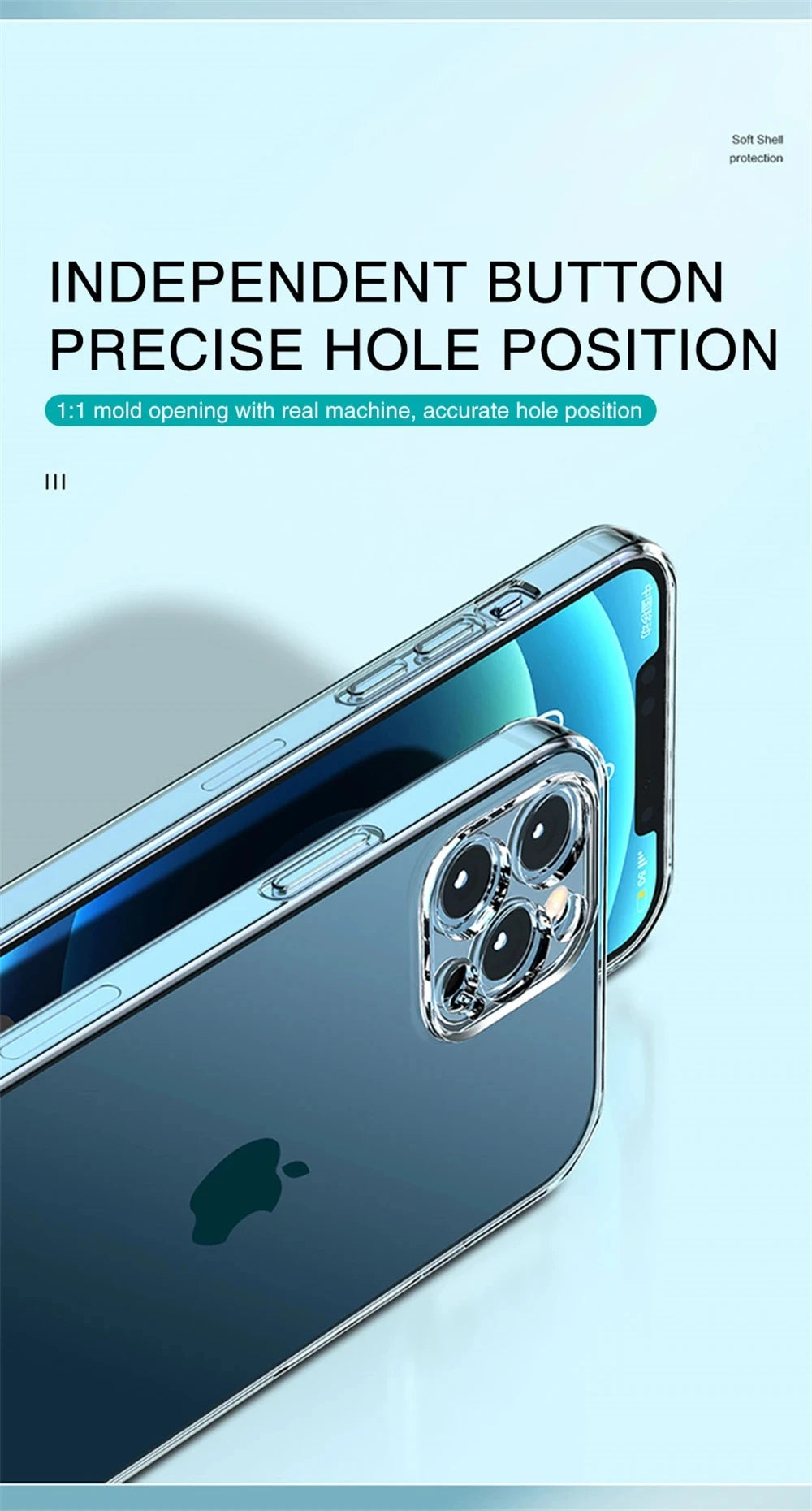 Transparent Phone Case For iPhone 11 12 13 14 15 Pro Max Mini For iPhone X XS Max XR 8 7 6 Plus TPU Soft Back Cover Clear Case