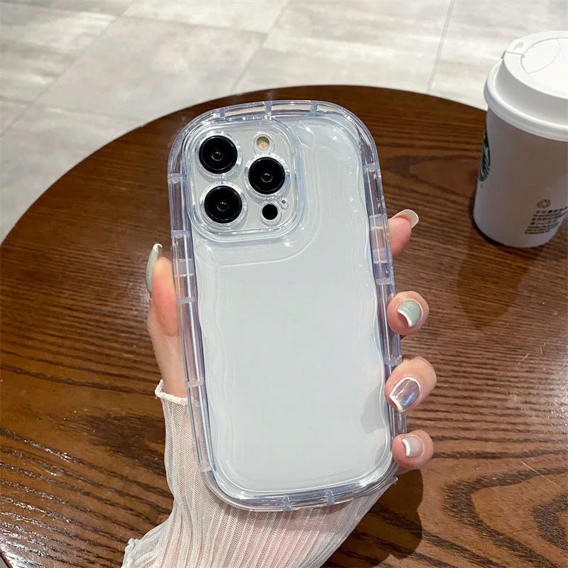 Transparent Soap Soft Case For iPhone 16 15 14 13 12 11 Pro Max XR XS MAX 7 8 PLUS MINI Camera ProtectionAirbag Shockproof Cover