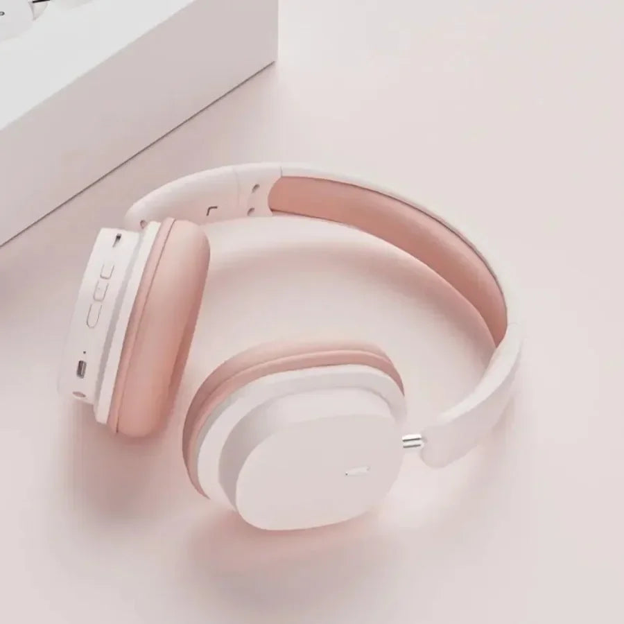 Bluetooth 5.3 Fashion Wireless Headphones HIFI Stereo Gaming Earphones Portable Over-ear Business Headset Low Latency With Mic