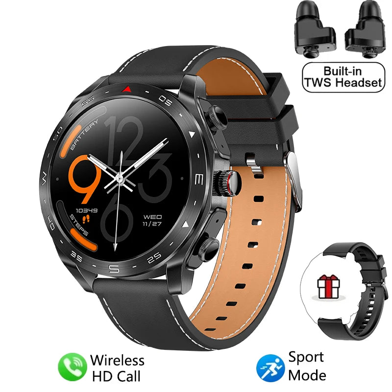 2024 New Smart Watch TWS 2-in-1 Bluetooth Earphones AI Voice SIRI Wake Up Motion Trajectory Tracker Men's and Women's Smartwatch