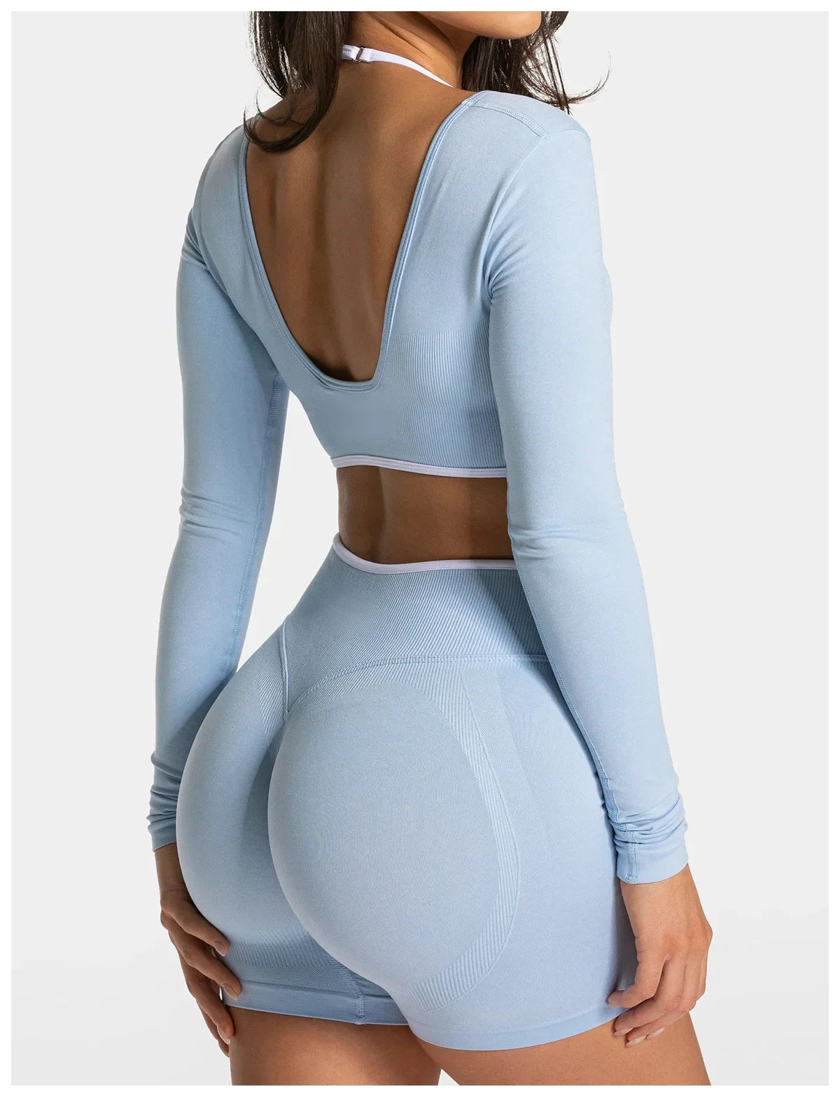 Seamless Fake Two-piece Long Sleeved Yoga Top  Women's Running and Fitness Sports Top Suit Top