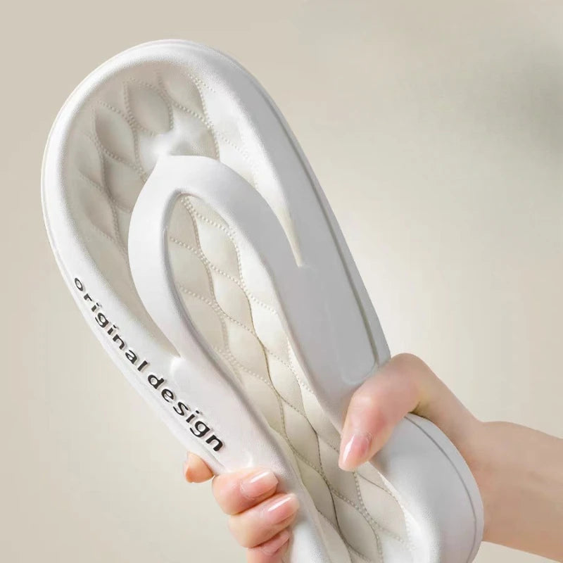 Supersoft Thick Sole EVA Unisex Flip Flops Home Non-slip Light Slides Outdoor Versatile Beach Flat Sandals for Couples Sandalias