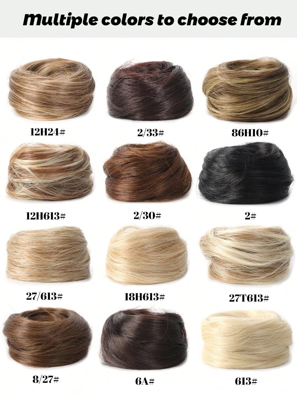 YELOWTIM Synthetic Chignon Elastic Rubber Band Fake Hair Bun Clip in on Hair Tail Extension Updo Hair Piece Ponytail For Women