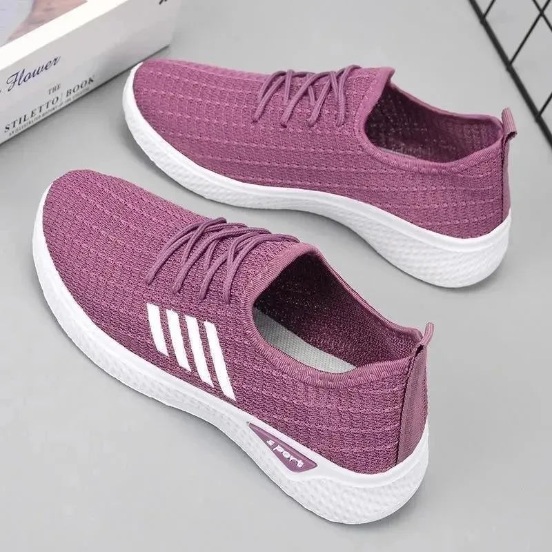 Fashionable Women's Sports Shoes, Thick Breathable Soft Sole Mesh, Lightweight Sneakers Casual Shoes, Comfort, Breathable