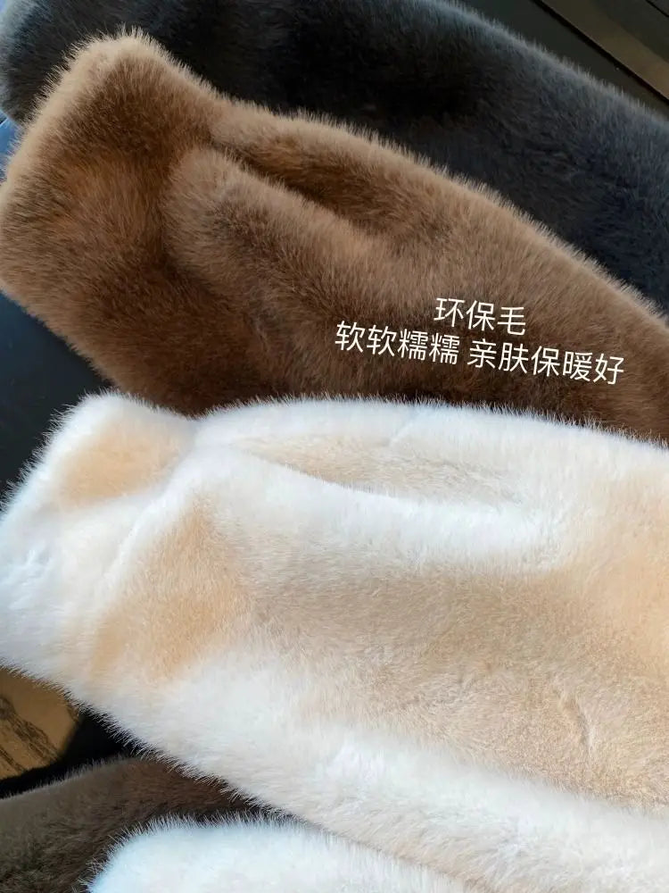 Spring Autumn Lady Short Leather Fur Outwear 2024 Women Fashion Stand Collar Mink Fur Top Female Long Sleeves Fox Jacket