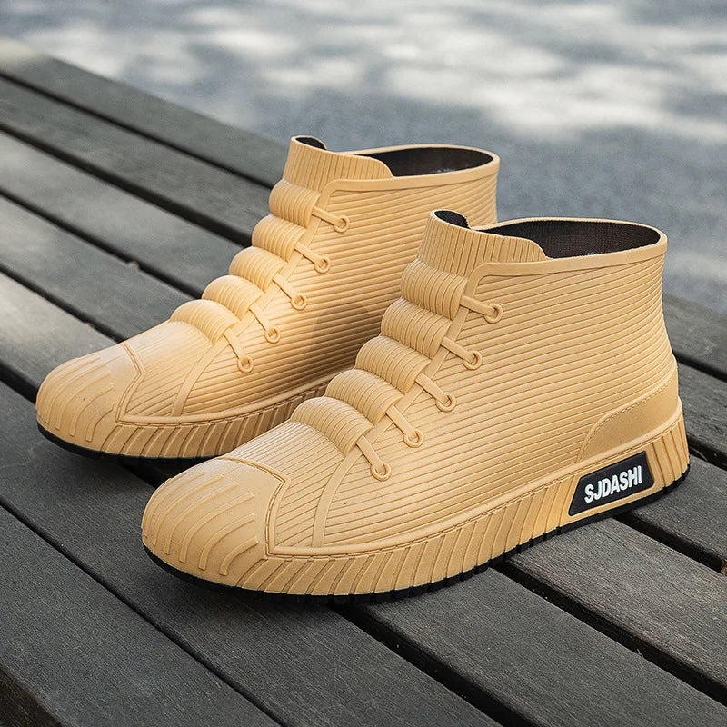 2025 Fashion Four Seasons Versatile New Rain Wear Short Tube Waterproof Shoes for Work Anti slip and Waterproof Men's Rain Boots