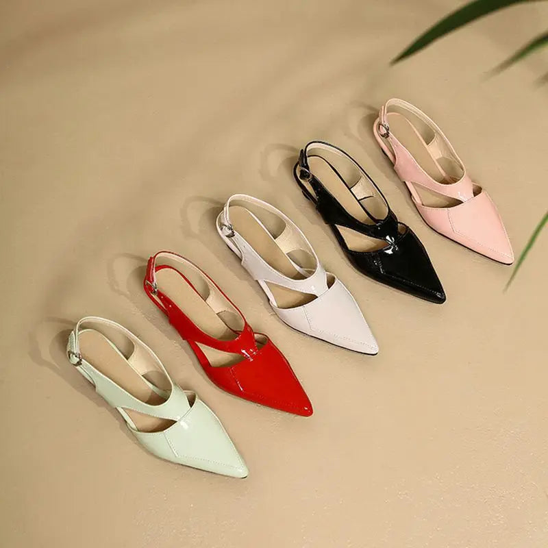 REAVE CAT 2022 Ladies Sandals Pointed Toe Heels Buckle Straps Size 33-45 Black Red Elegant S3691