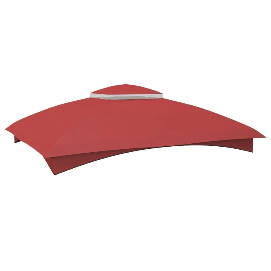 10' x 12' Gazebo Canopy Replacement 2Tier Outdoor Gazebo Cover Top Roof with Drainage Holes TOP ONLY Wine Red