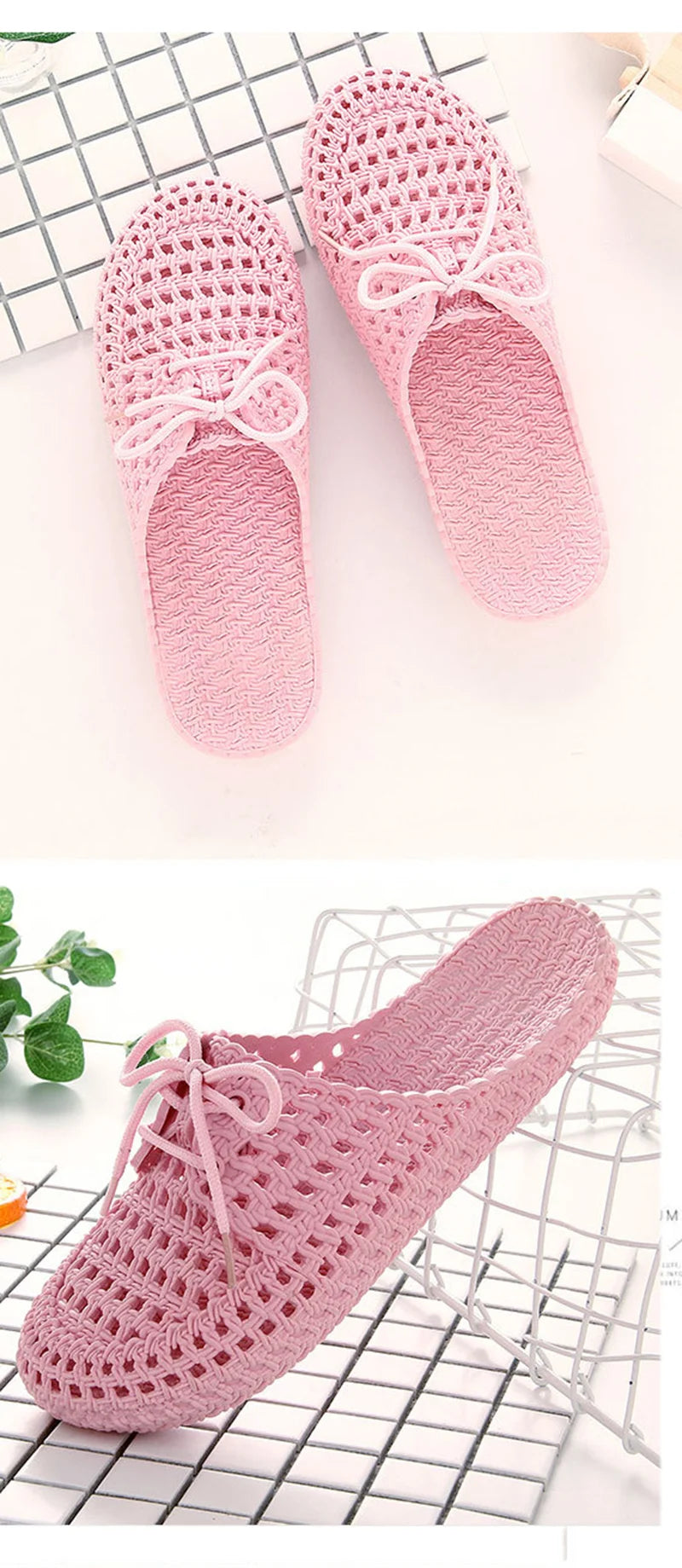 Summer Ladies Baotou Slippers with Hollow Fashion Soft Bottom Hole Shoes Women Wear Beach Sandals and Slippers