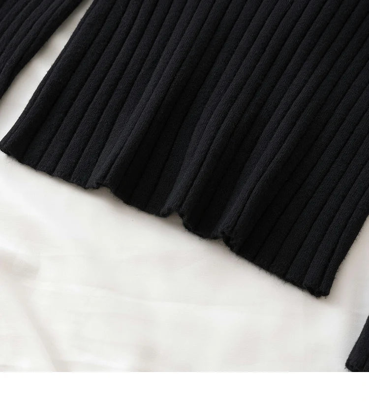 Autumn Winter 2025 Tops Pullovers Women Sweaters Knit Soft Jumper Tops O-Neck Ribbed Long Sleeve Korean Slim-fit Female Sweater