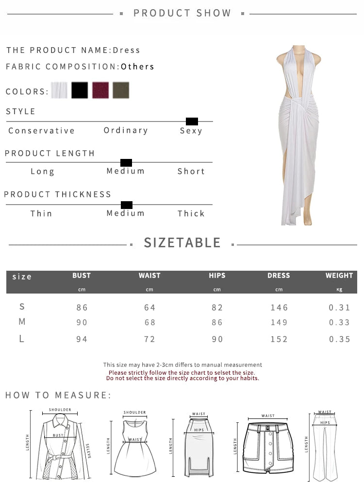 Nibber Irregular Hem Women Maxi Dress High Split Halter Deep V-neck Backless Folds Sexy Midnight Hipster Wild Clubwear Vestidos
