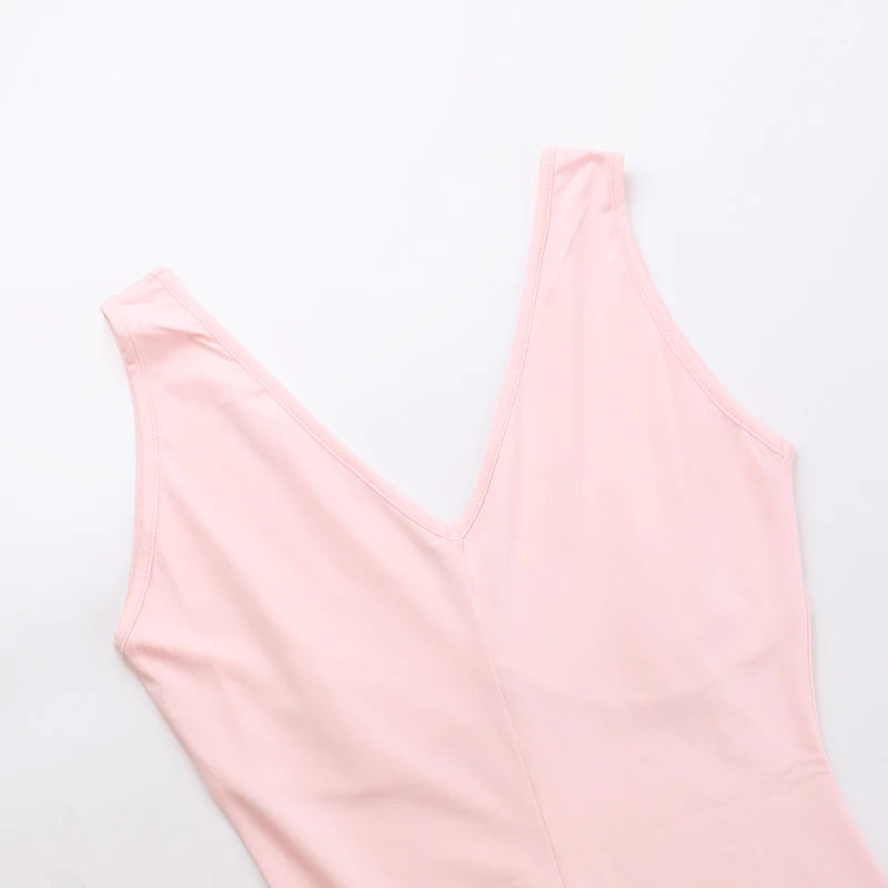 Mozision Elegant Sleeveless Ruffles Sexy Long Dress For Women Summer New Deep V Neck Backless Thigh High Split Maxi Dress