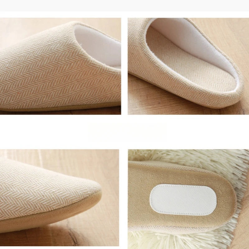 2024 Winter Women Warm Slippers Men Indoor Home Bedroom Flat Slides Couples Casual Plush Non-slip Flip Flops Ladies Soft Sandals