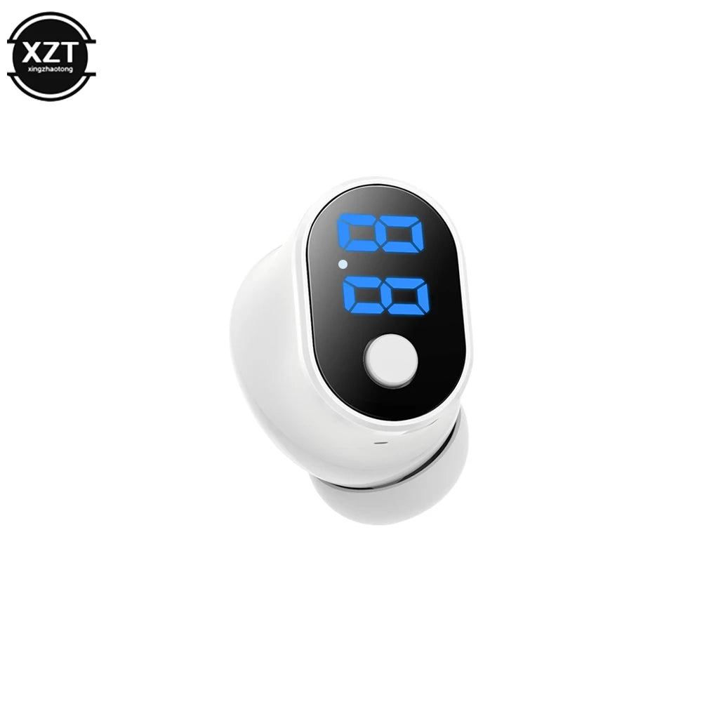 Mini Single Headphones Bluetooth-compatible5.2 Earphones Power Display TWS Wireless Earbuds Mic Support Voice Assistant Headsets