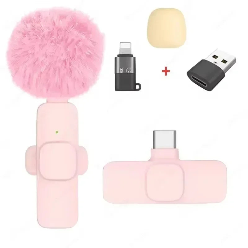 Lavalier Microphone Audio Video Recording Mini Replaceable Windproof Fleece Microphone for vlog YouTube Shooting Wireless Mic