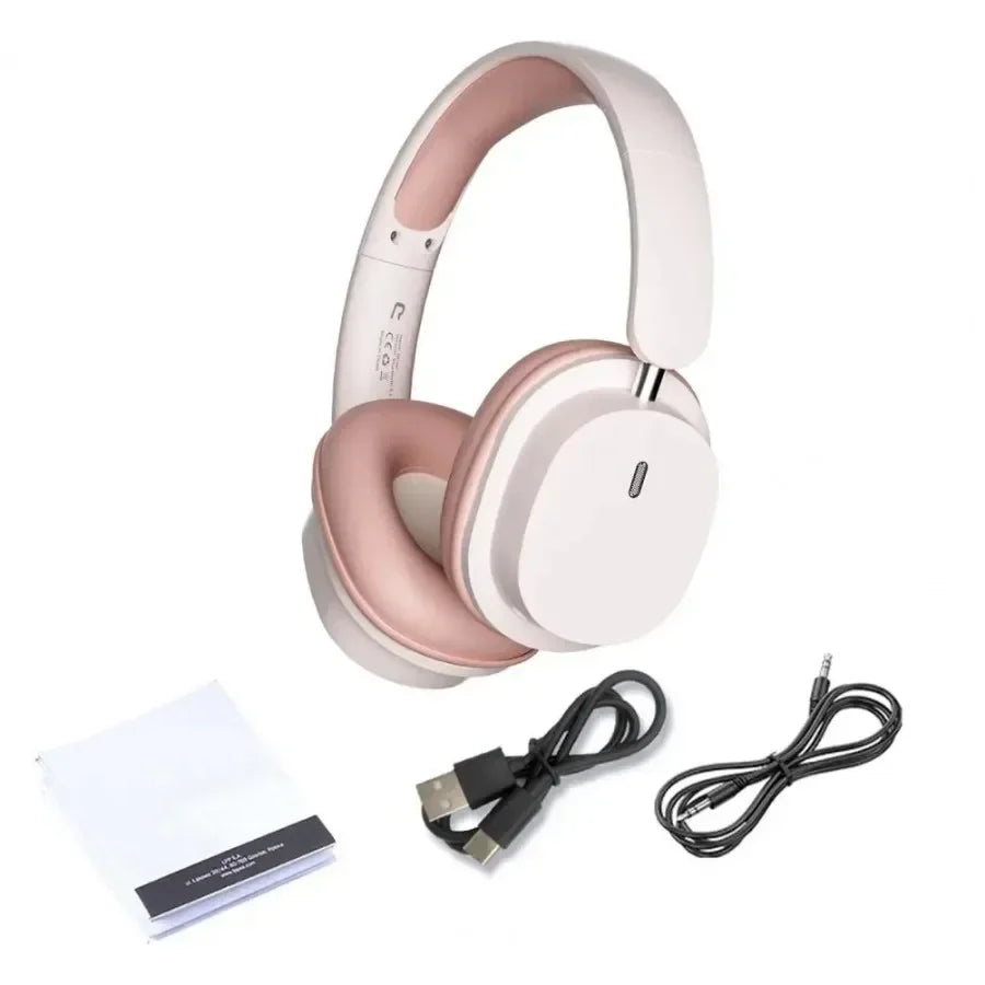 Bluetooth 5.3 Fashion Wireless Headphones HIFI Stereo Gaming Earphones Portable Over-ear Business Headset Low Latency With Mic