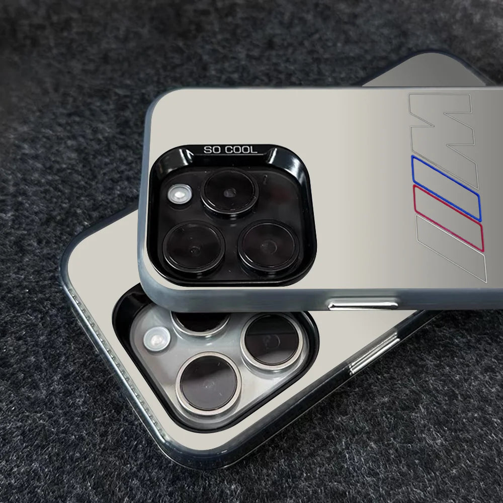 1PC B-BM Phone Case Phone Case IMD Color Silver Shell For IPhone 16 15 14 13 12 11 Pro Max Plus