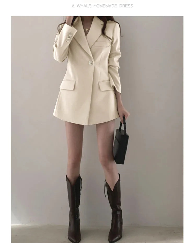 Autumn Winter Slim Women's Blazers Chic Casual Office Lady Suit Solid Fashion Coat Luxury Female Blazer Mujer Korean Style