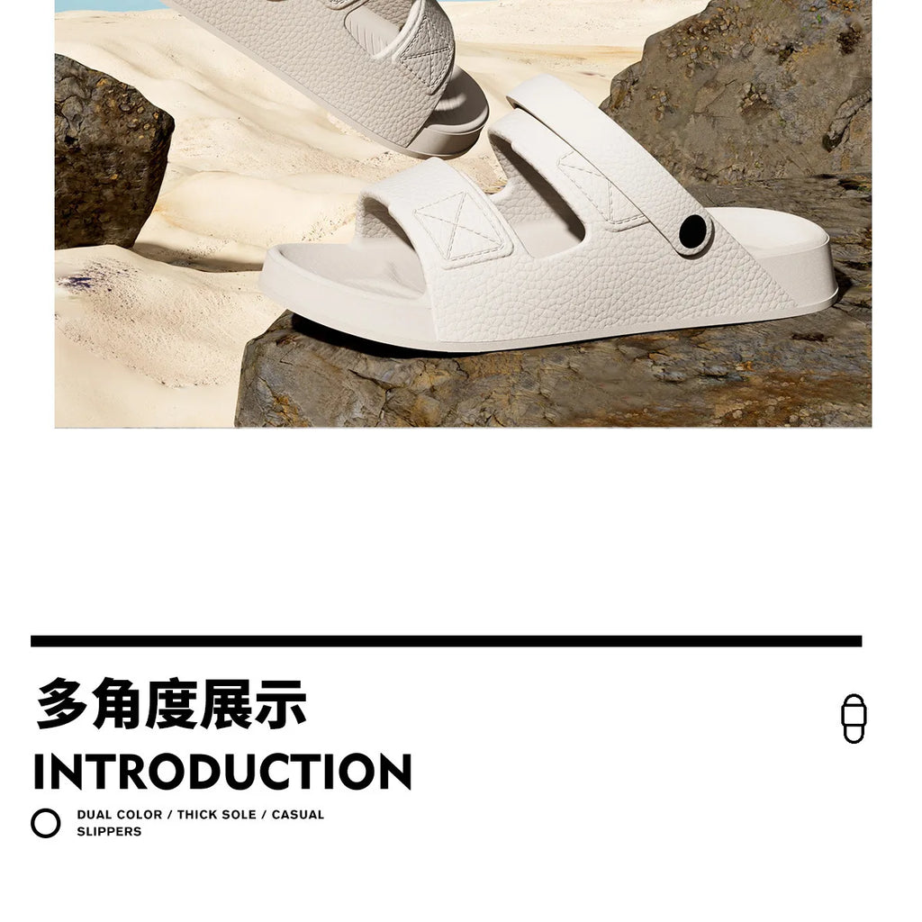 Shevalues New Sandals For Men Non-slip Outdoor Beach Shoes Soft Sole Comfortable Slides EVA Lightweight Men's Bathroom Slippers
