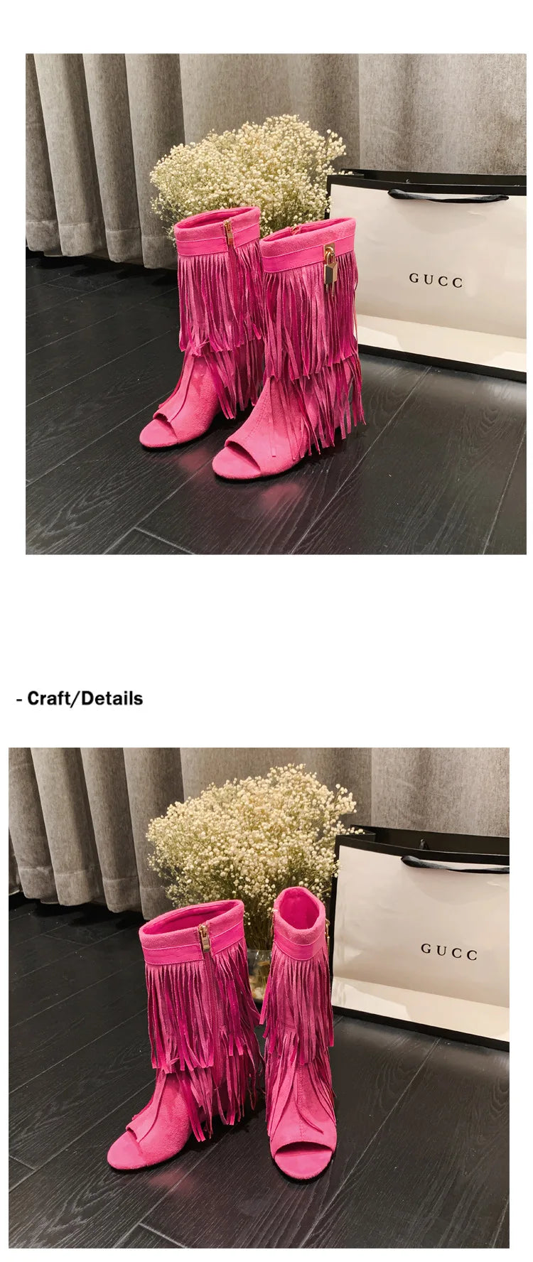 Designer Fringe Wedges Boot Sandals Woman High Heels Open Toe Party Prom Shoes 2025 Sexy Zipper Female Pumps Women Boots